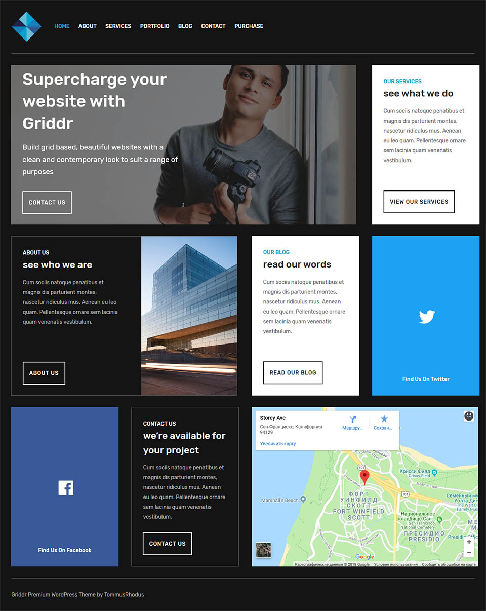 Template ThemeForest Griddr WordPress template ThemeForest Griddr