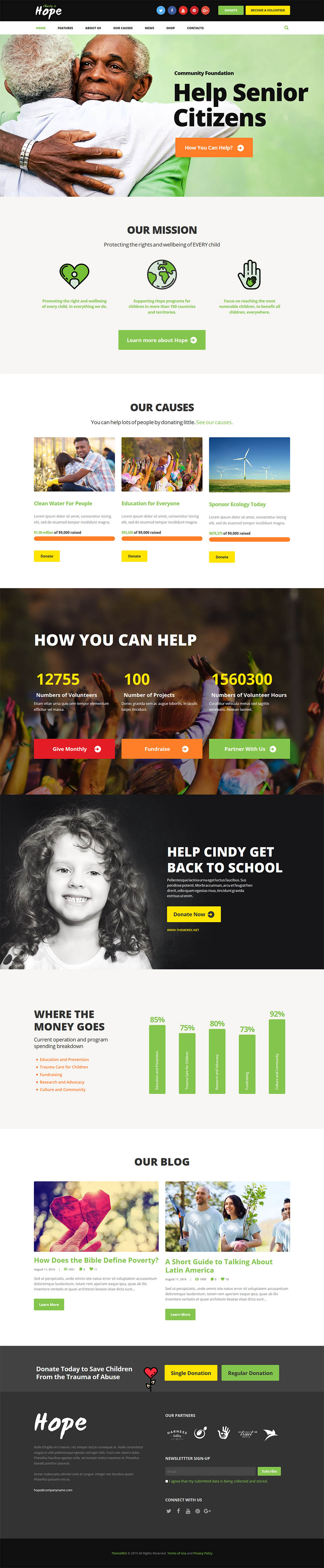 WordPress template ThemeForest Hope