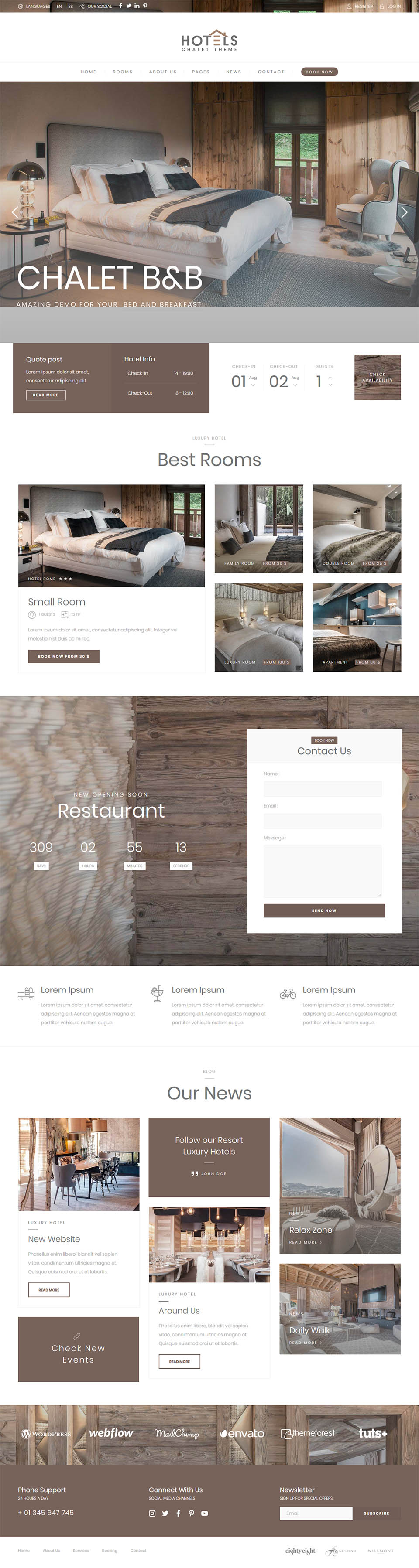 WordPress template ThemeForest Hotel Booking