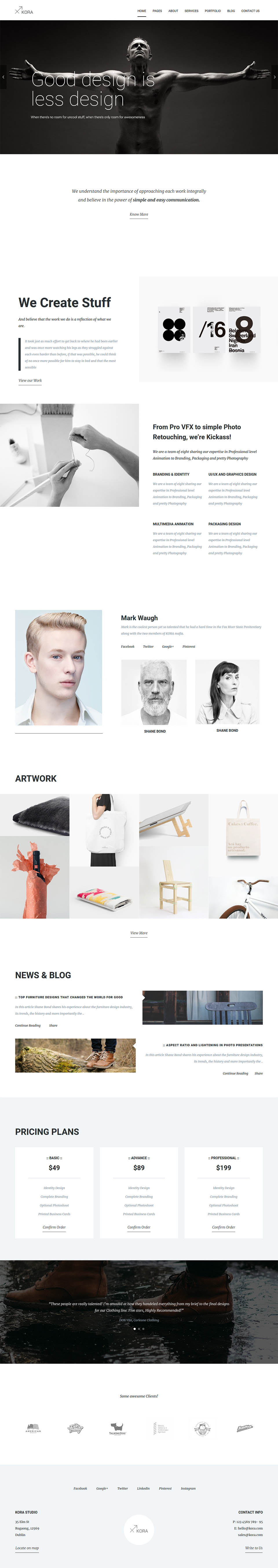 Template ThemeForest Kora WordPress template ThemeForest Kora