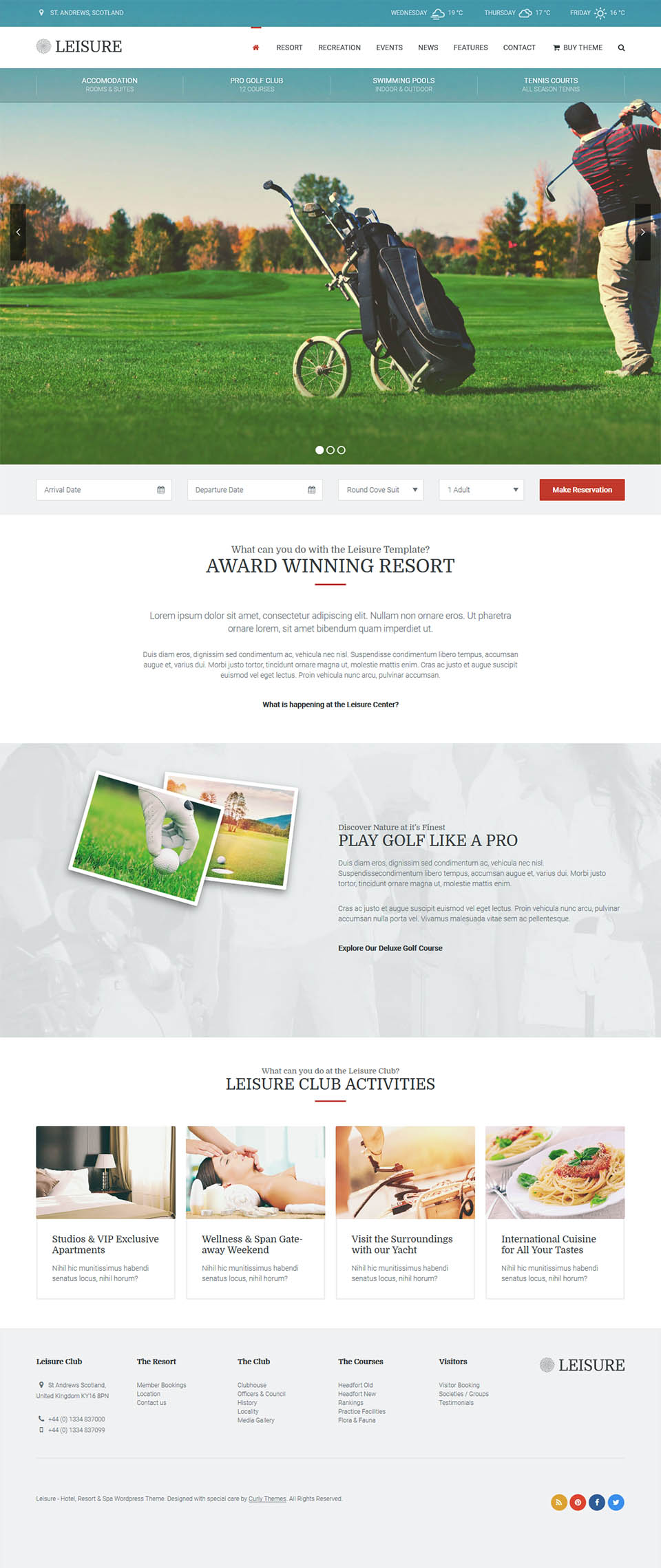 WordPress template ThemeForest Leisure