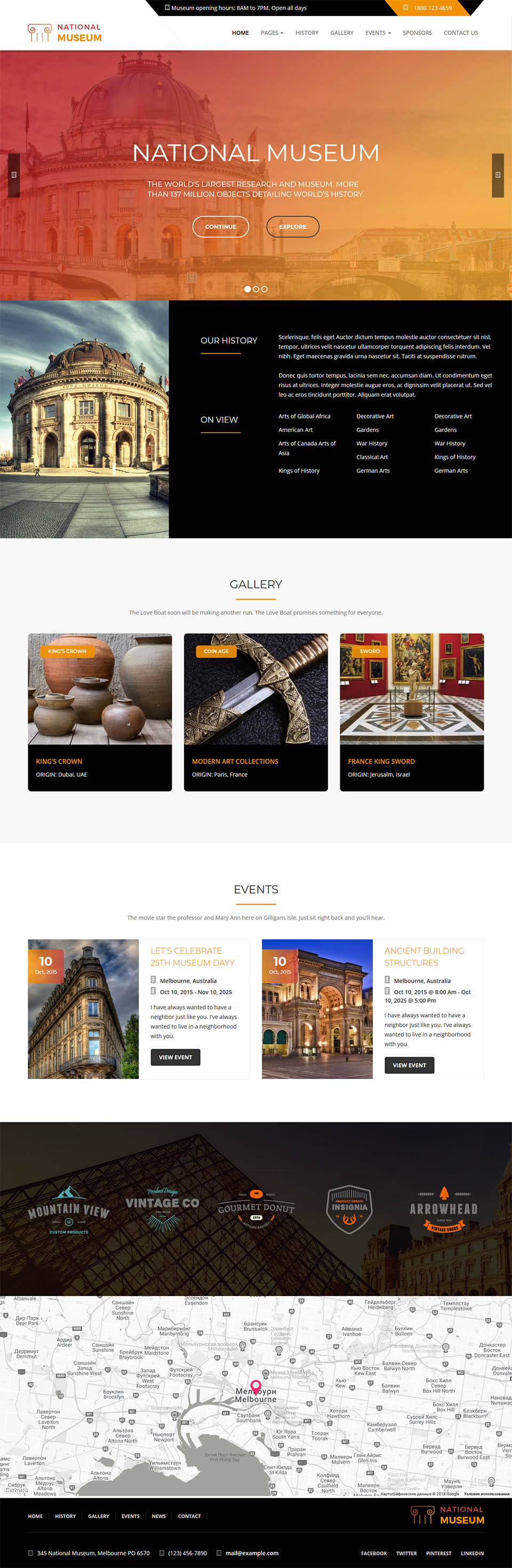 WordPress template ThemeForest Museum
