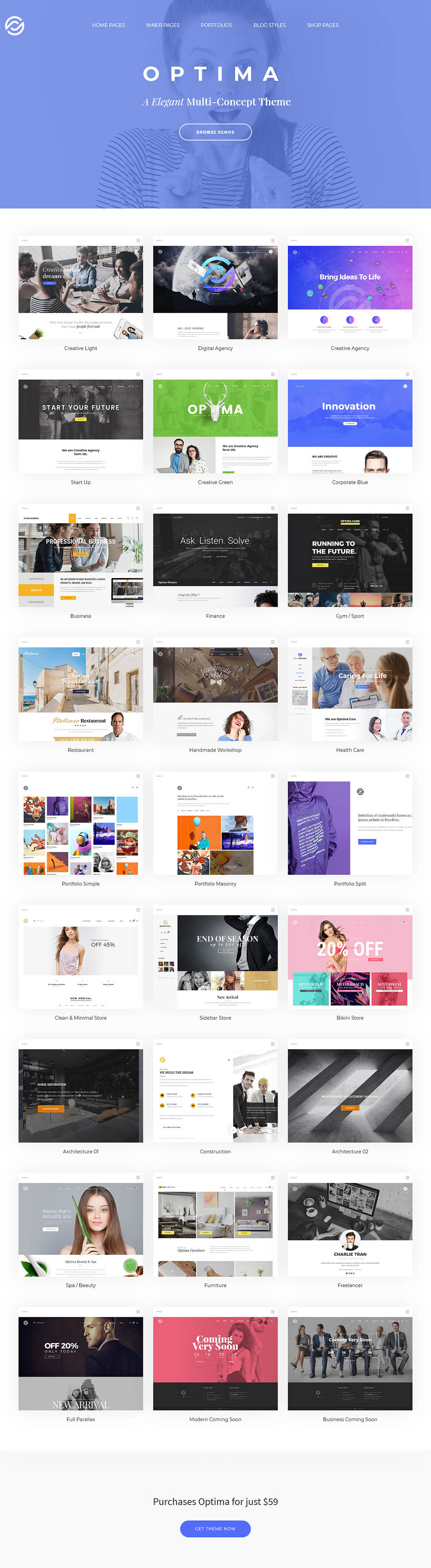 WordPress template ThemeForest Optima