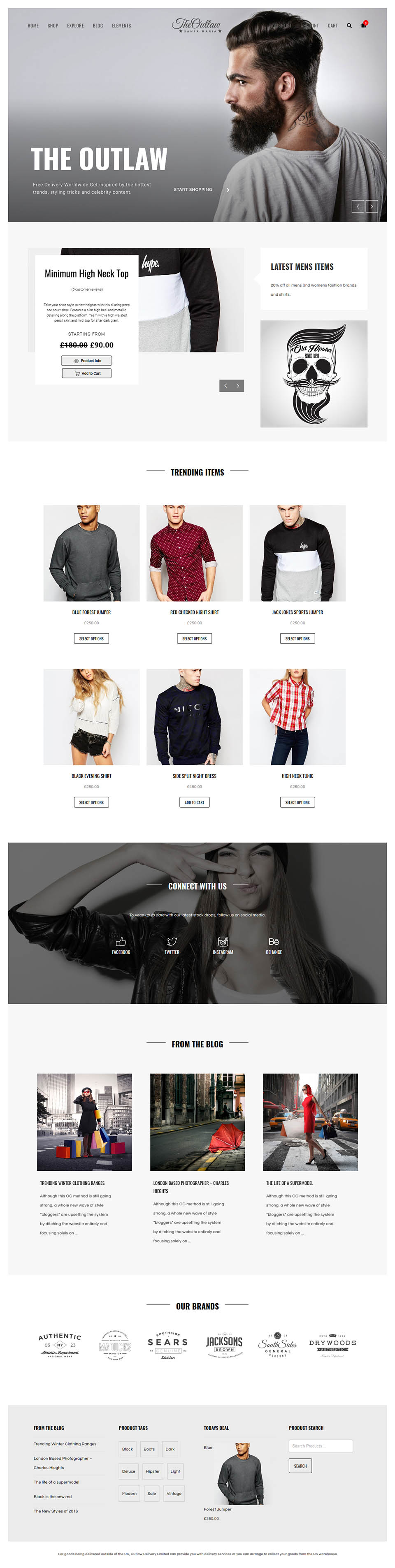 WordPress template ThemeForest Outlaw