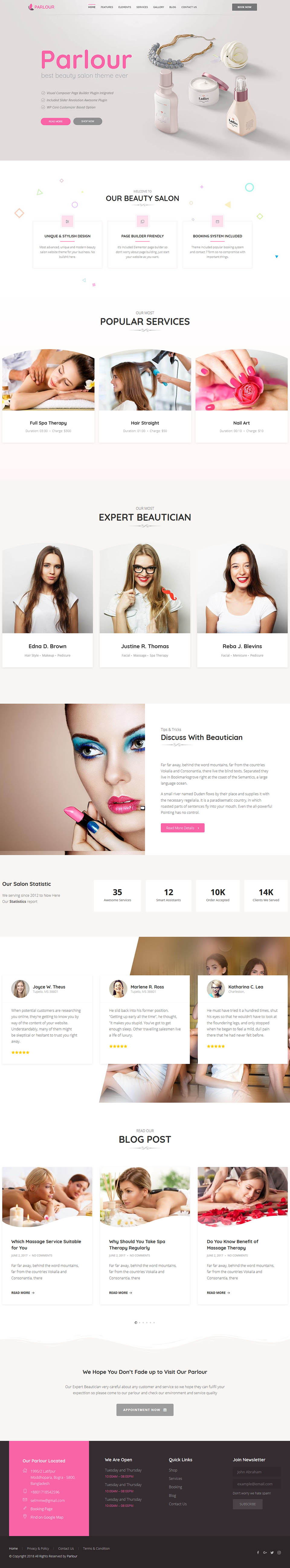 WordPress template ThemeForest Parlour