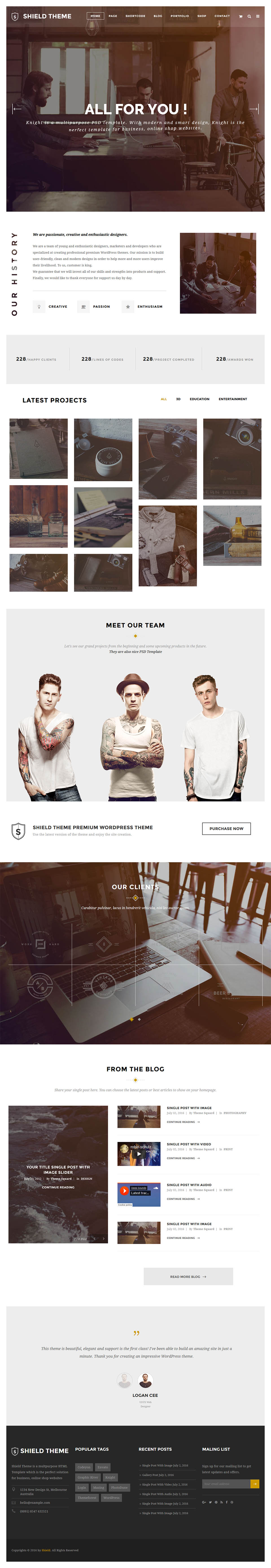 Template ThemeForest Shield WordPress template ThemeForest Shield