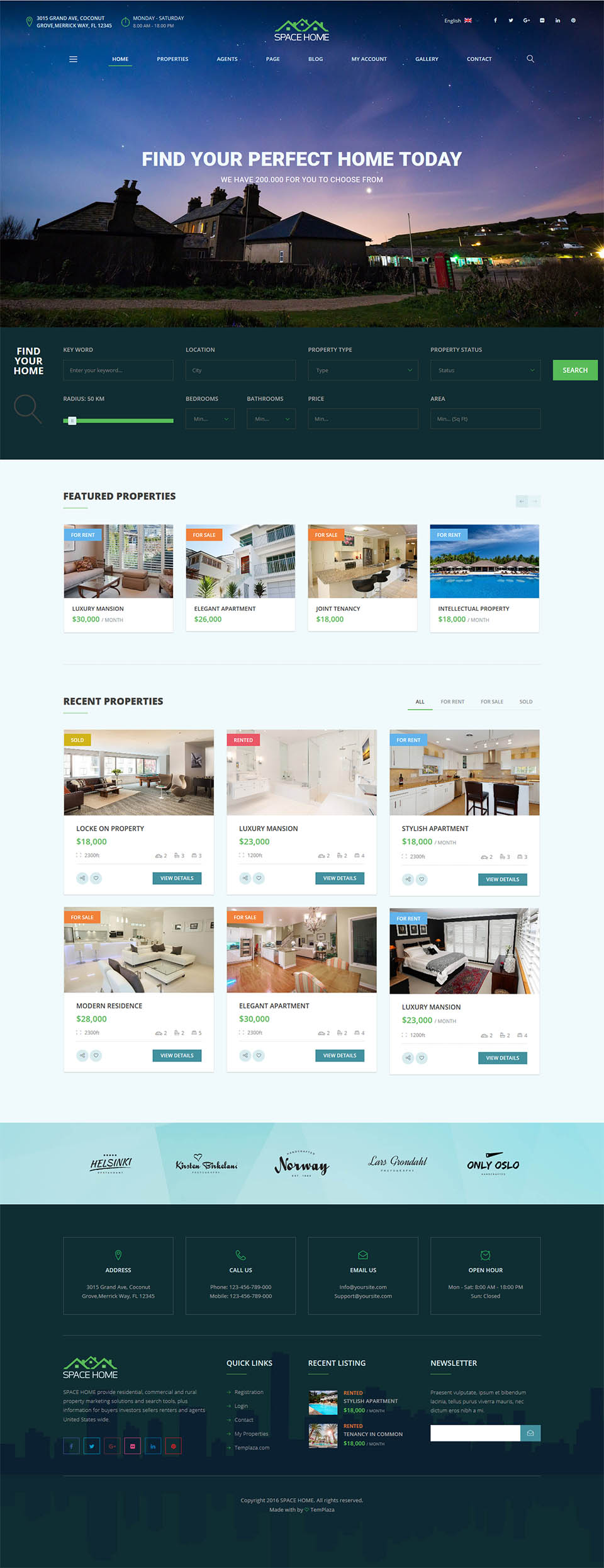 WordPress template ThemeForest Space Home