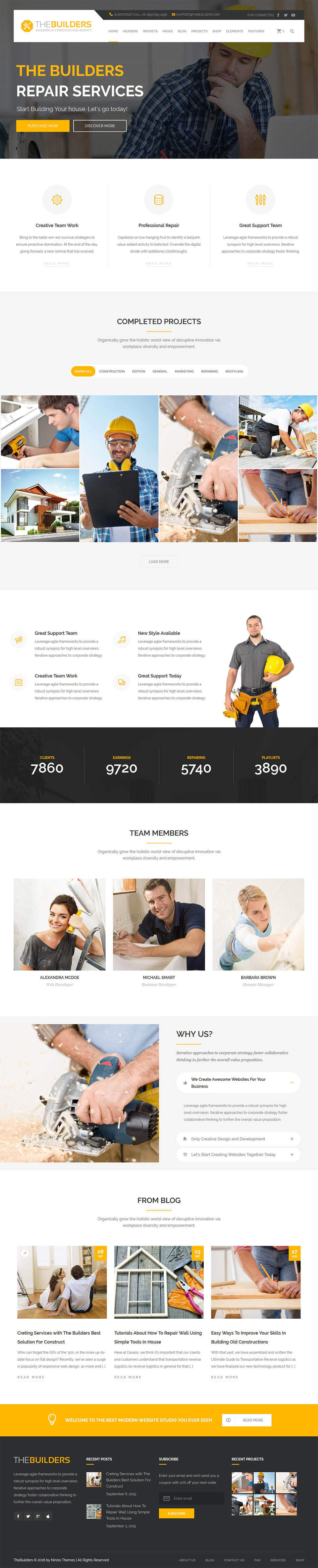 Template ThemeForest The Builders WordPress template ThemeForest The Builders