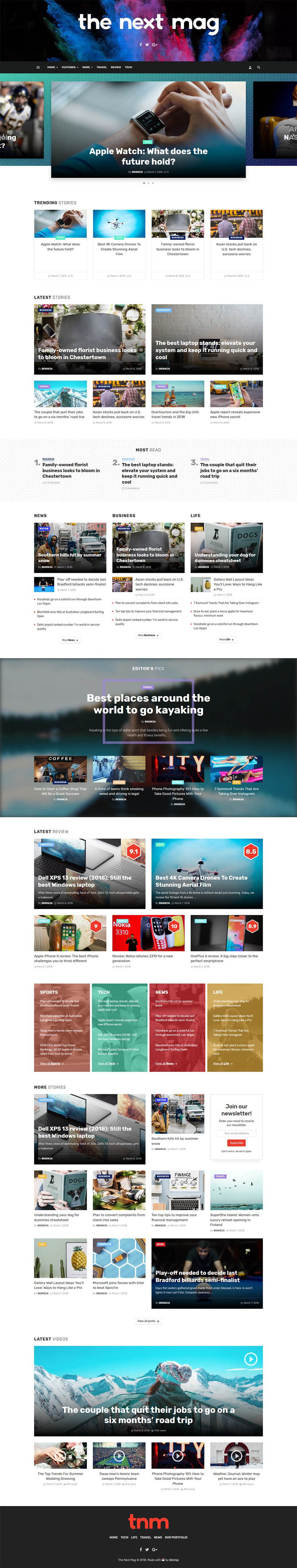 WordPress template ThemeForest The Next Mag