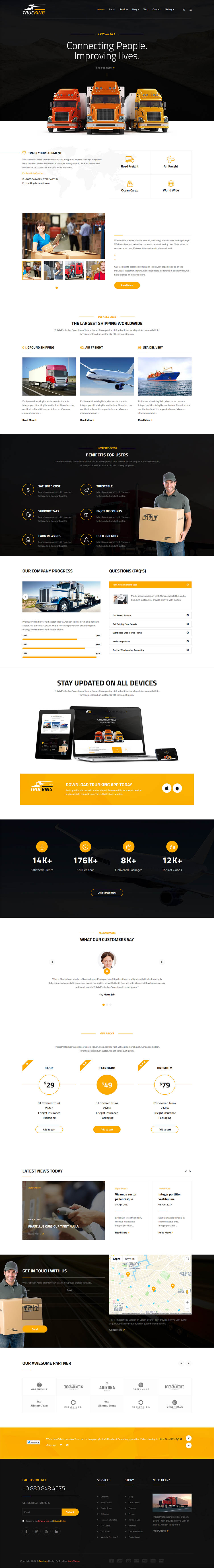 WordPress template ThemeForest Trucking
