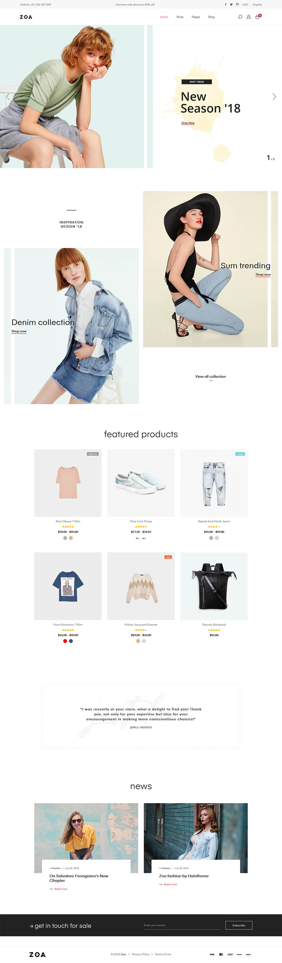WordPress template ThemeForest Zoa