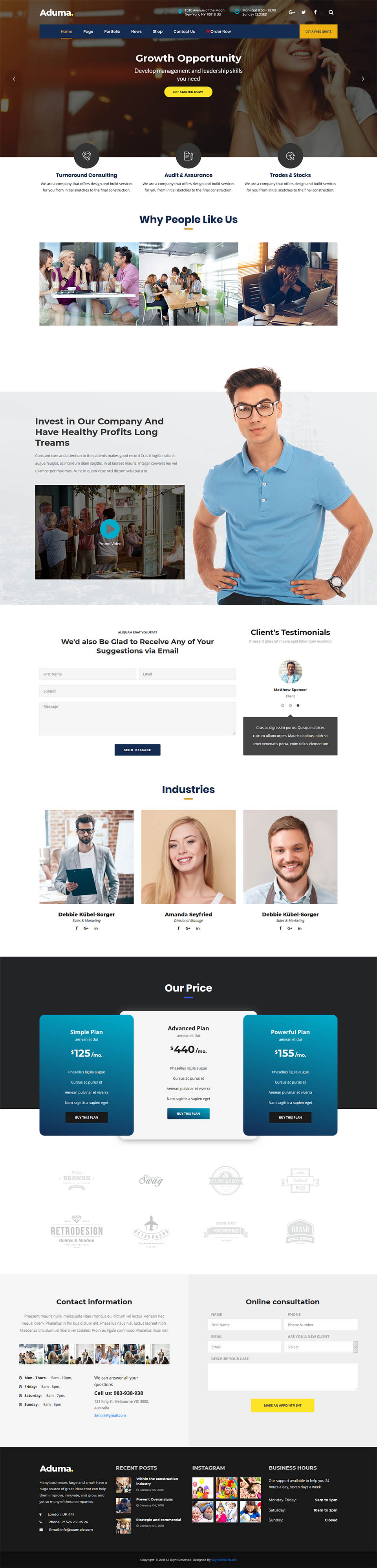 WordPress template ThemeForest Aduma