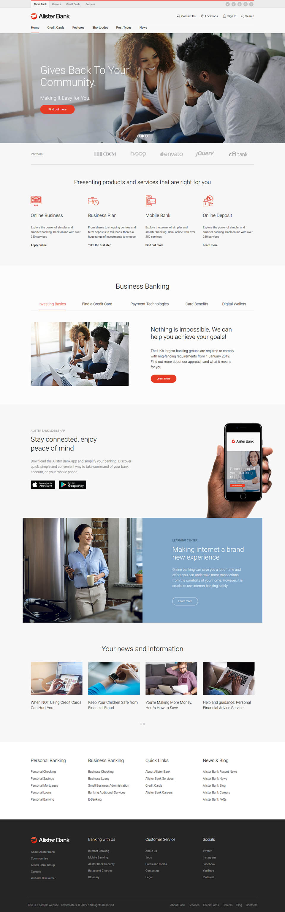 Template ThemeForest Alister Bank WordPress template ThemeForest Alister Bank