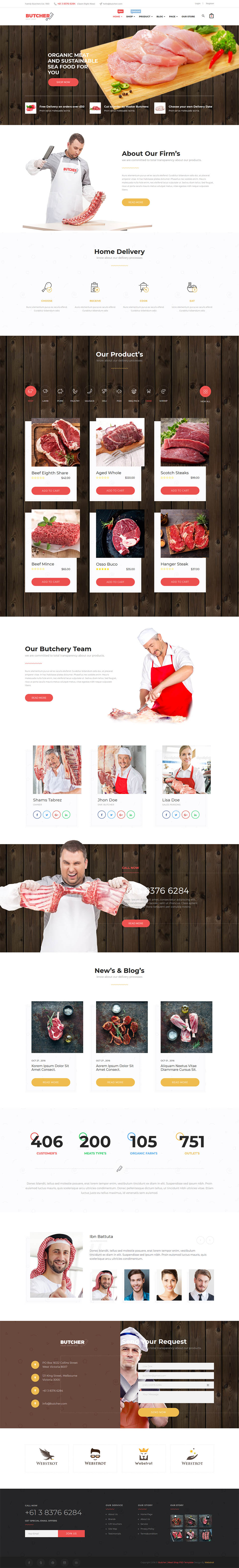 WordPress template ThemeForest Butcher