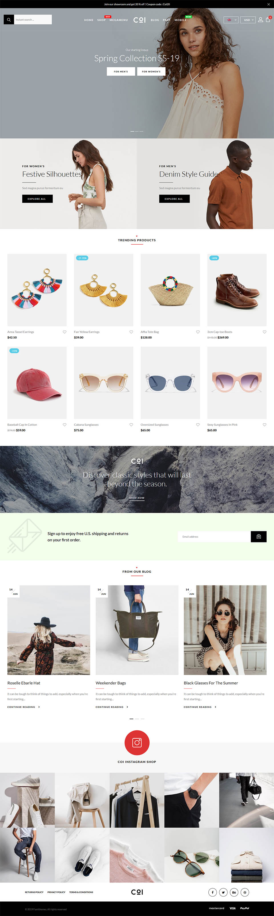 WordPress template ThemeForest Coi