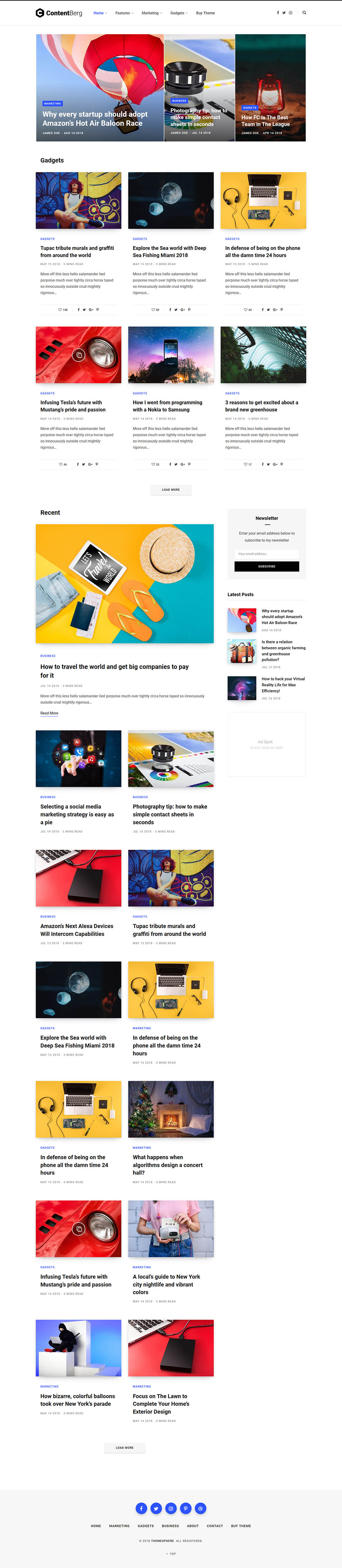 WordPress template ThemeForest Contentberg Blog