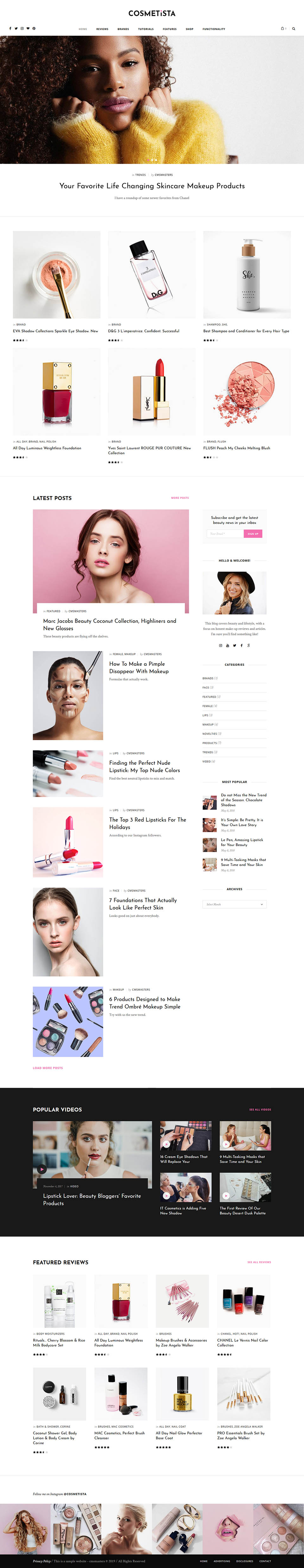 WordPress template ThemeForest Cosmetista
