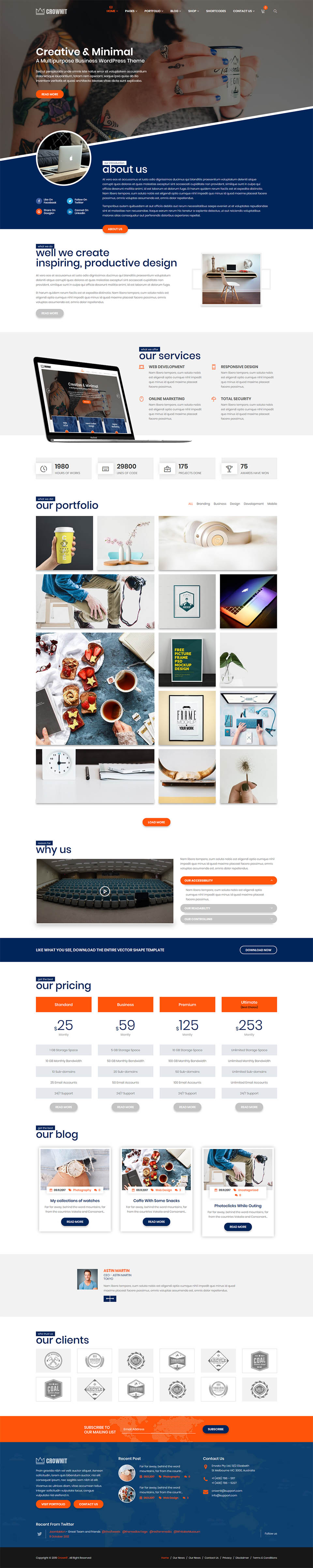 WordPress template ThemeForest CrownIT