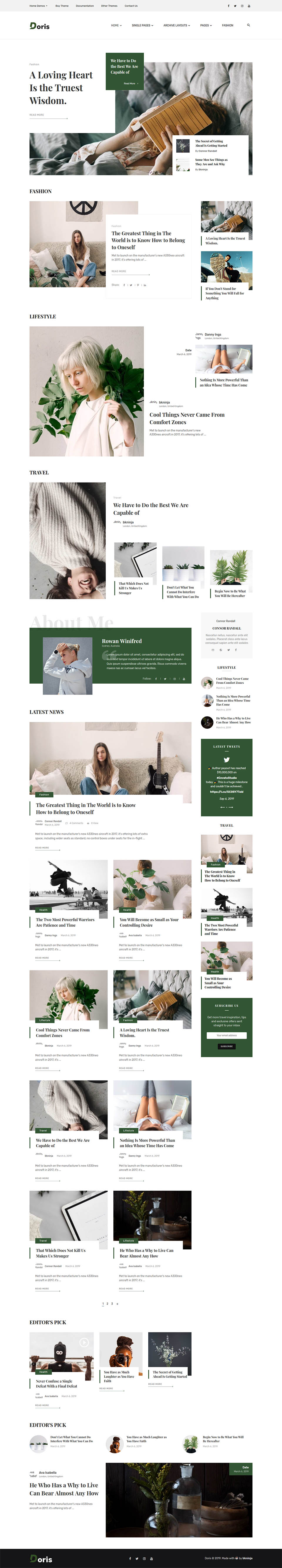 WordPress template ThemeForest Doris