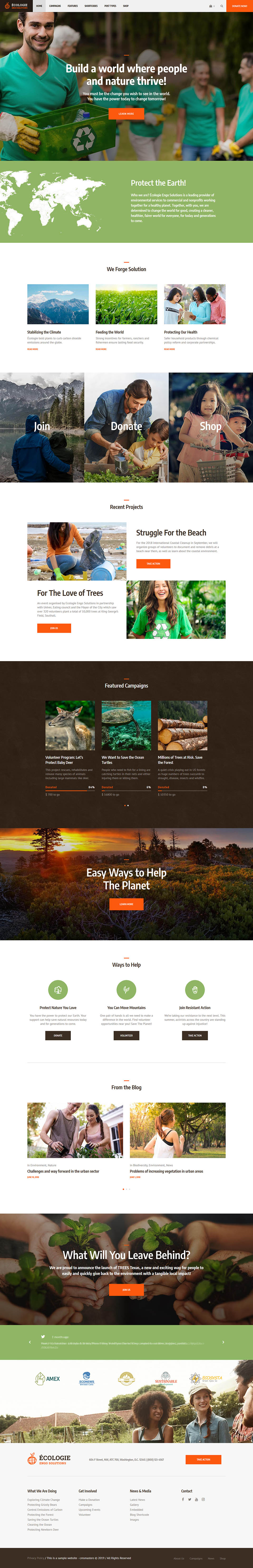 WordPress template ThemeForest Ecologie