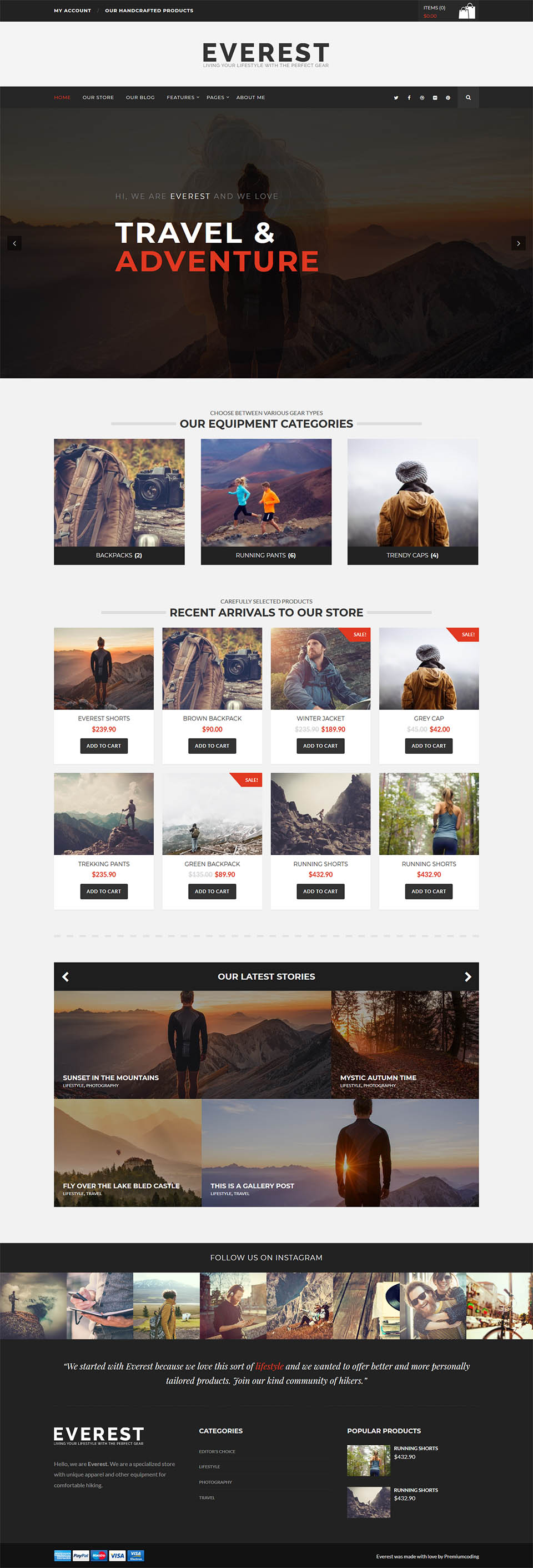 WordPress template ThemeForest Everest