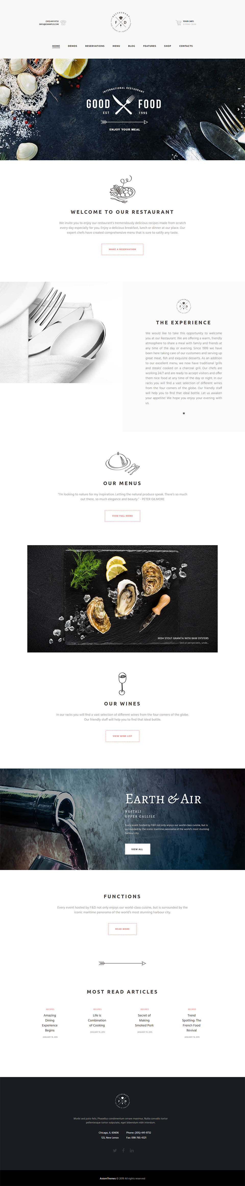 WordPress template ThemeForest Food & Drink
