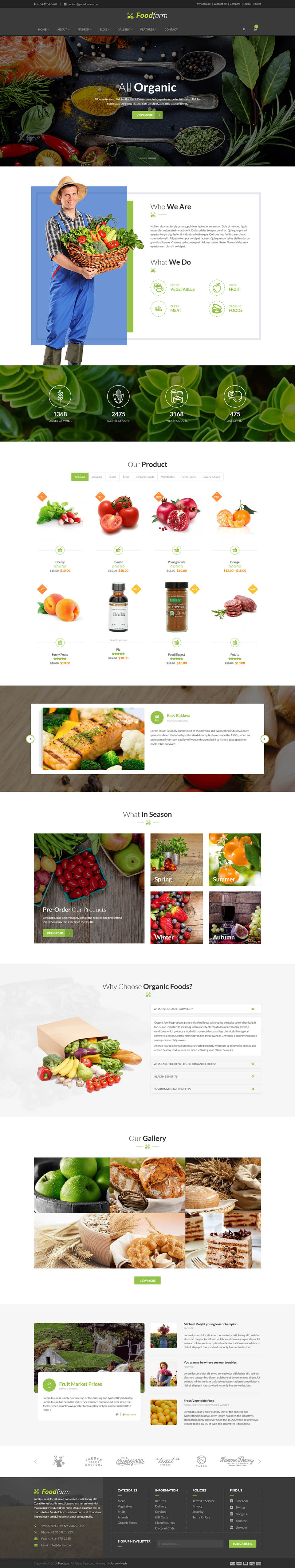WordPress template ThemeForest FoodFarm