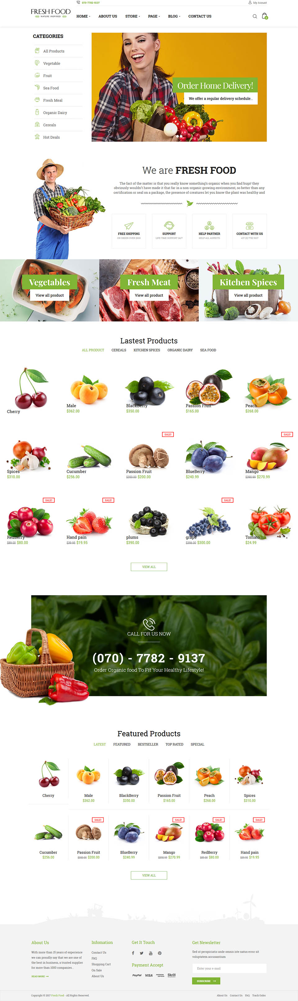 Template ThemeForest FreshFood WordPress template ThemeForest FreshFood