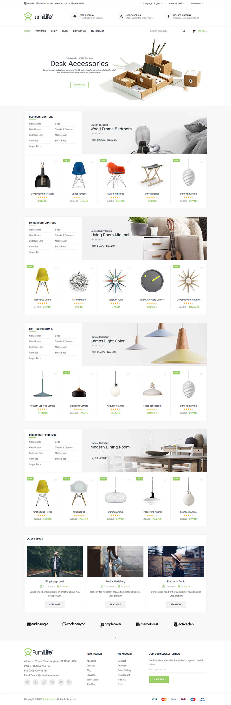 WordPress template ThemeForest Furnilife