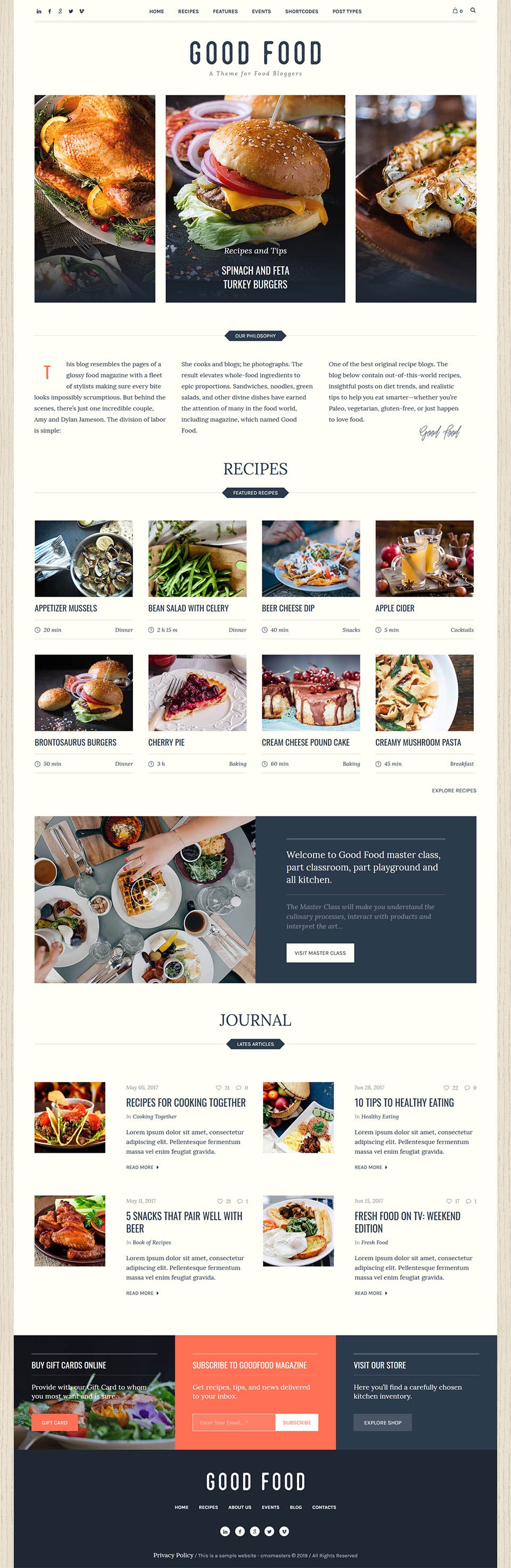 WordPress template ThemeForest Good Food