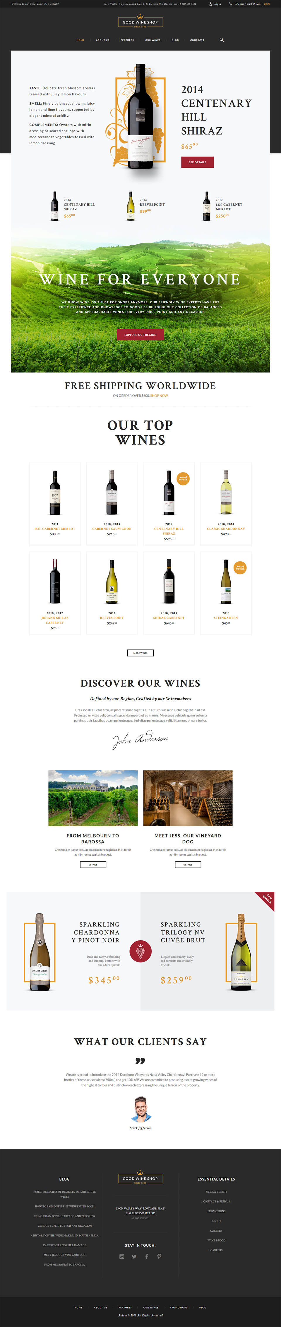 WordPress template ThemeForest Good Wine