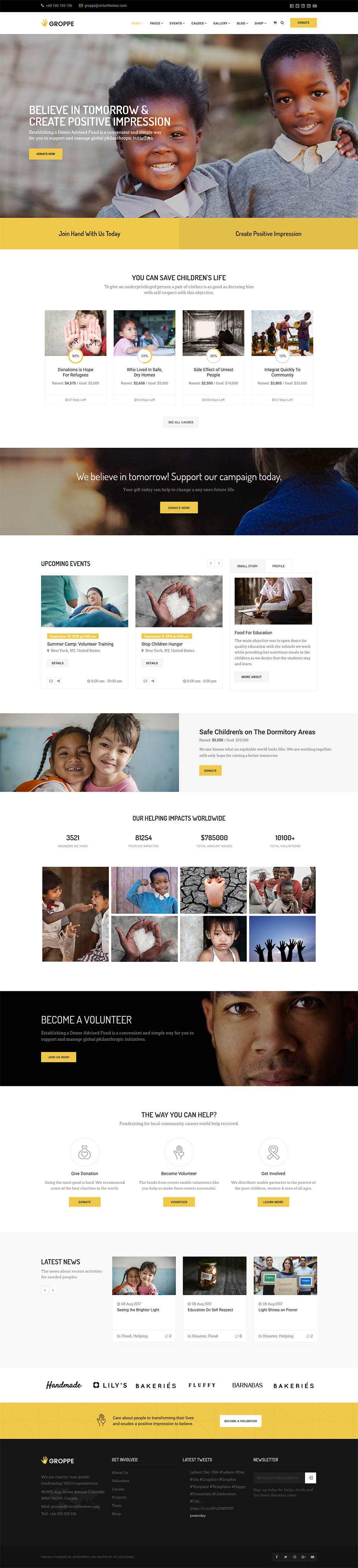 WordPress template ThemeForest Groppe
