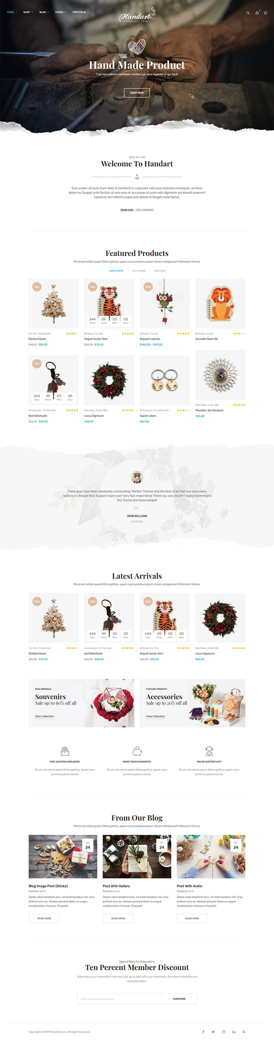 WordPress template ThemeForest Handart