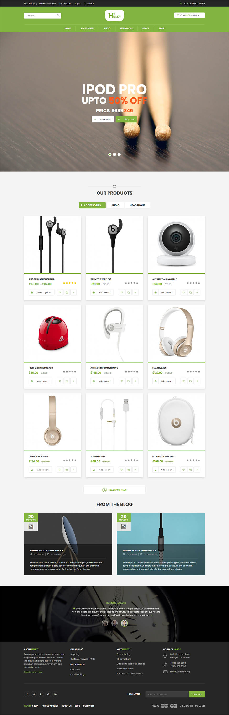 WordPress template ThemeForest Handy Shop