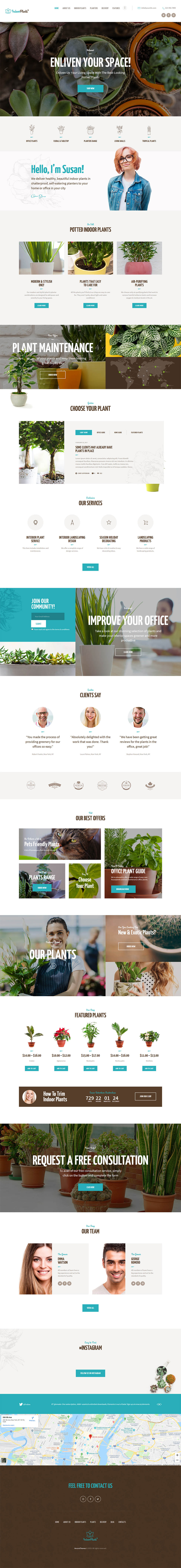 WordPress template ThemeForest Indoor Plants