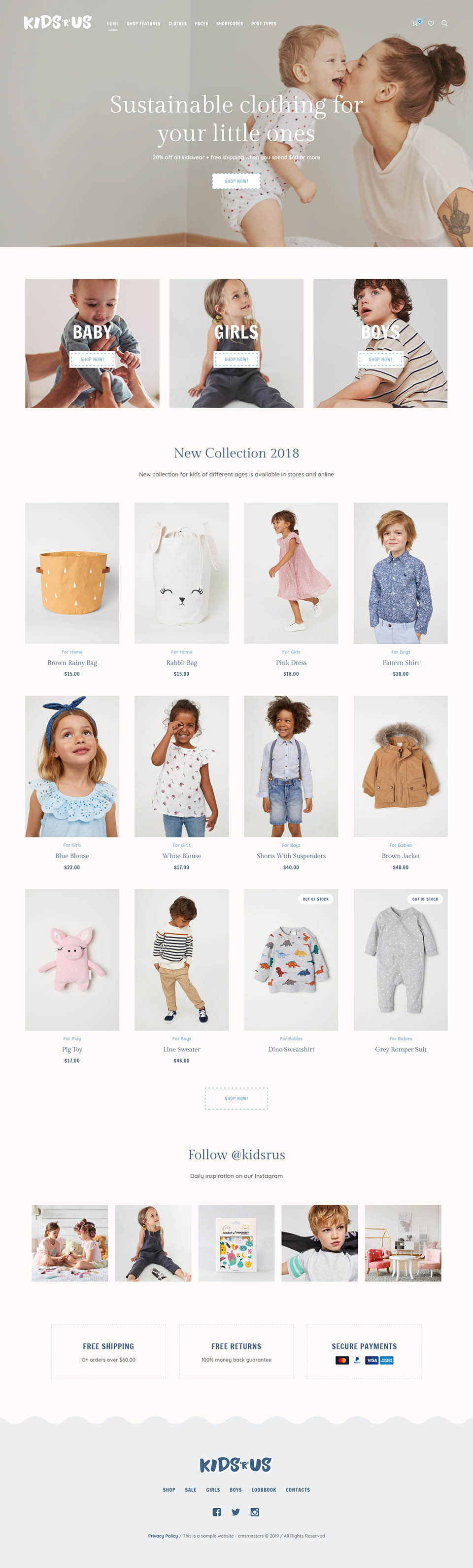 WordPress template ThemeForest Kids R Us