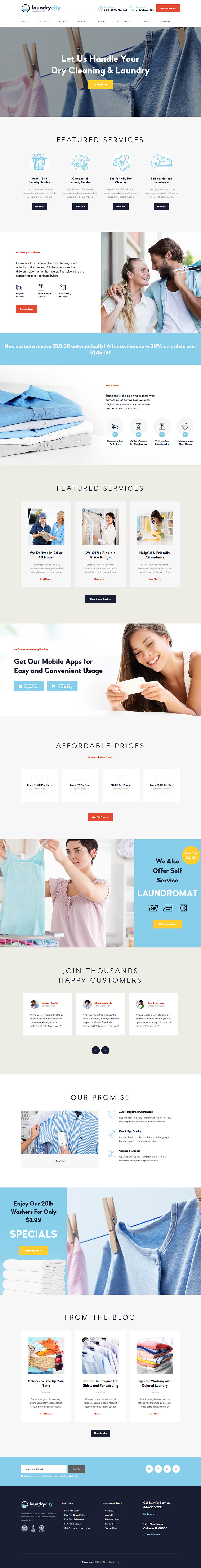 WordPress template ThemeForest Laundry City