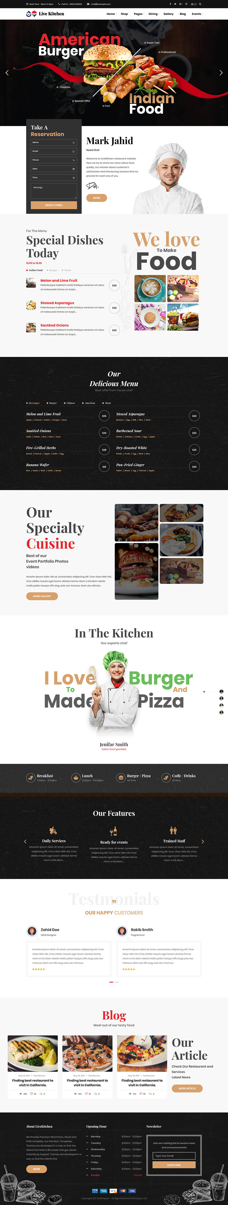 Template ThemeForest Livekitchen WordPress template ThemeForest Livekitchen