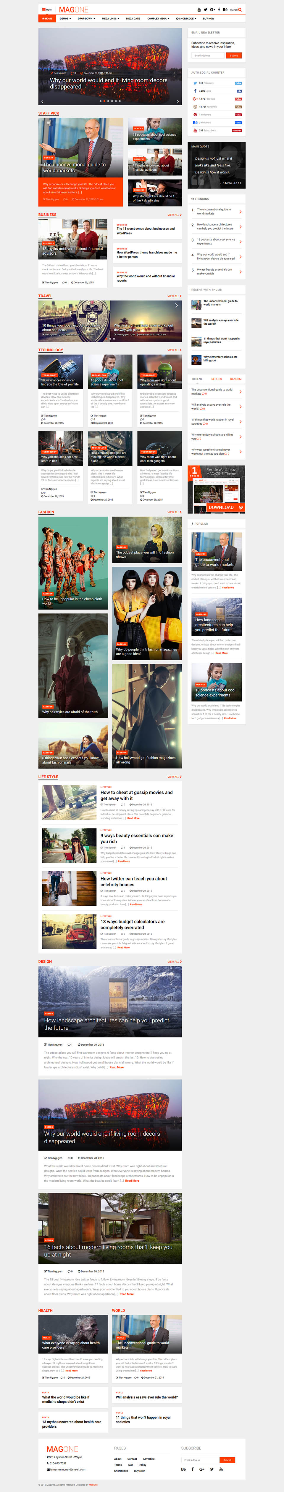 Template ThemeForest MagOne WordPress template ThemeForest MagOne