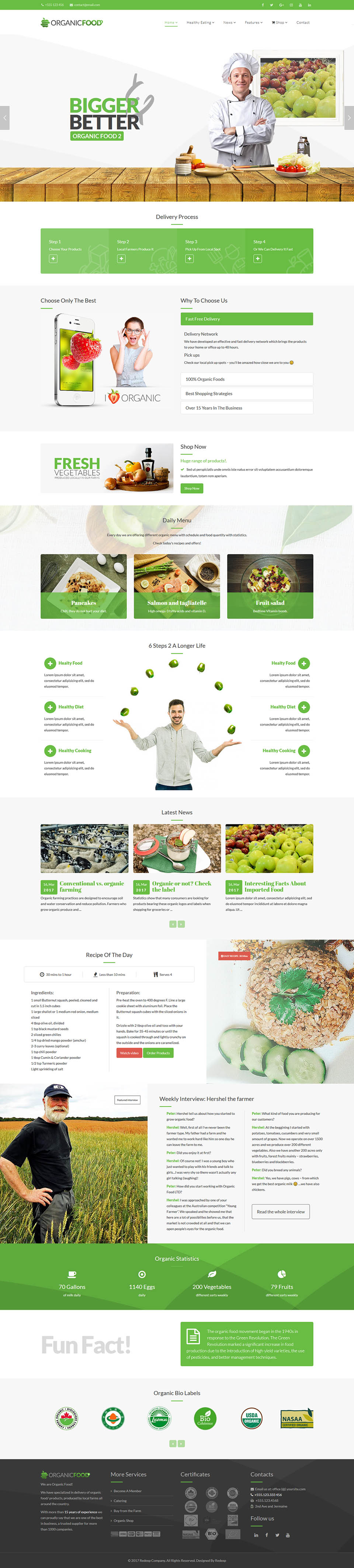 Template ThemeForest Organic Food WordPress template ThemeForest Organic Food