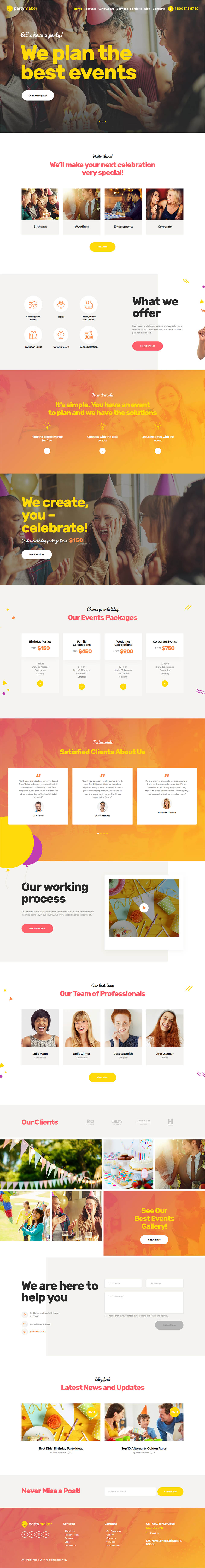 WordPress template ThemeForest PartyMaker