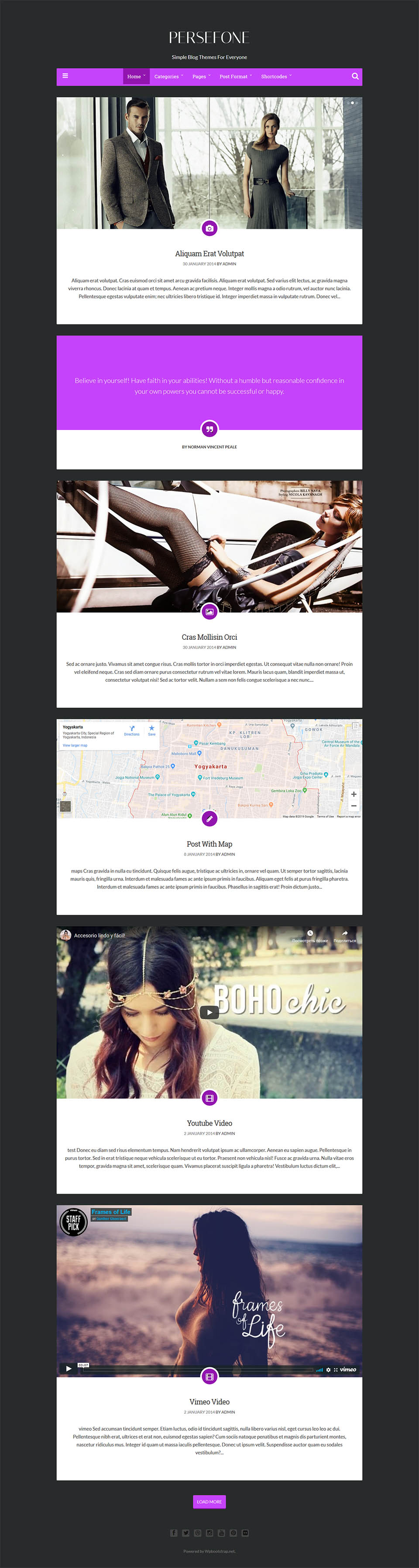 WordPress template ThemeForest Persefone