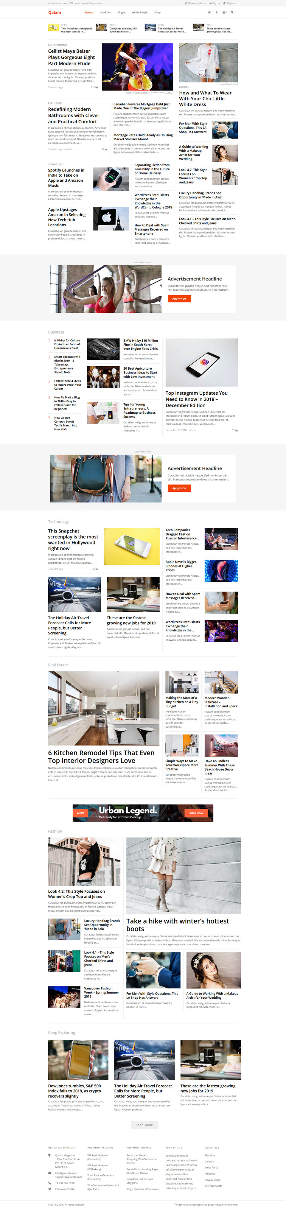Template ThemeForest Qalam WordPress template ThemeForest Qalam