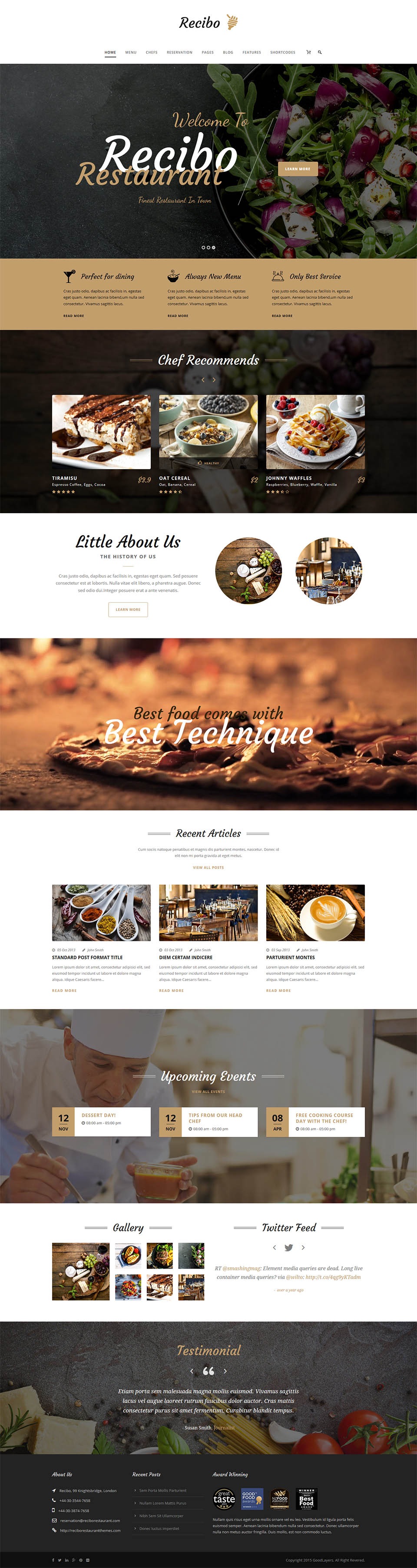WordPress template ThemeForest Recibo