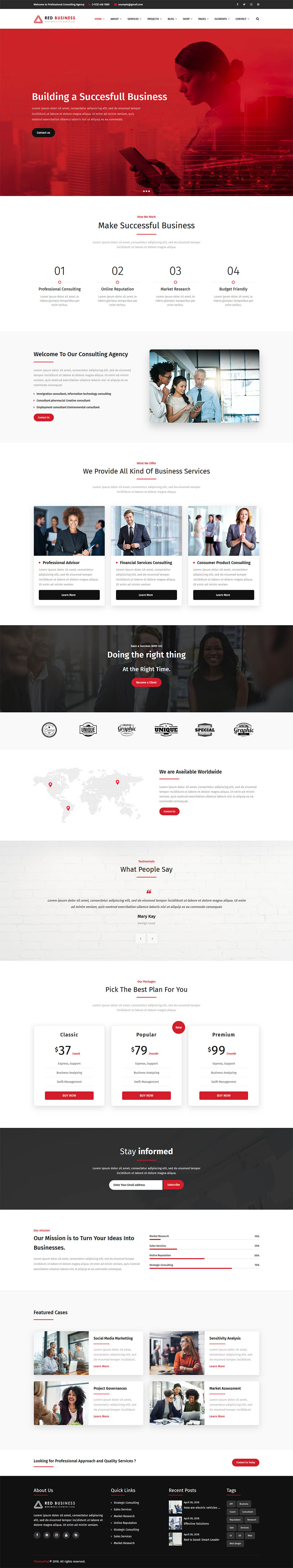Template ThemeForest RedBiz WordPress template ThemeForest RedBiz