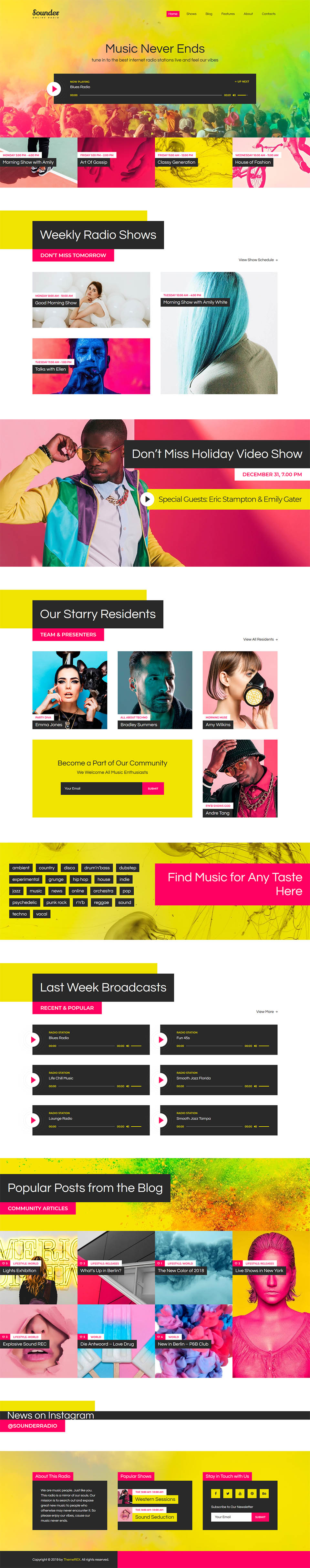 WordPress template ThemeForest Sounder- WordPress Theme