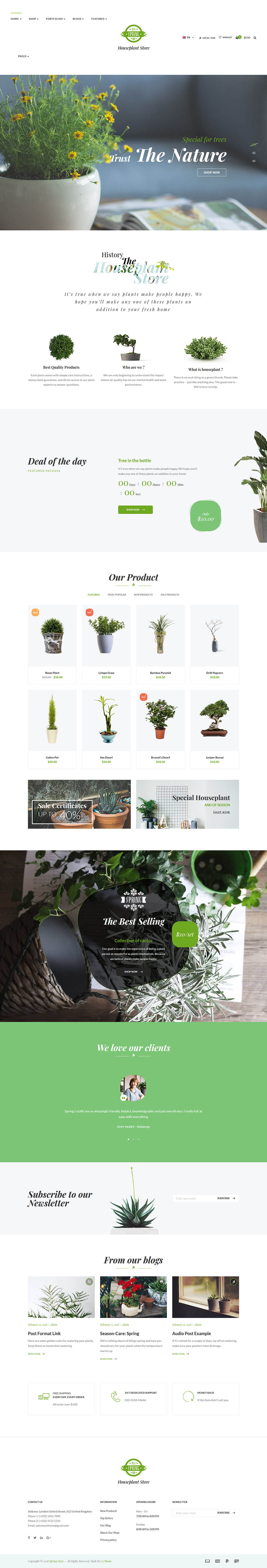 WordPress template ThemeForest Spring Plants