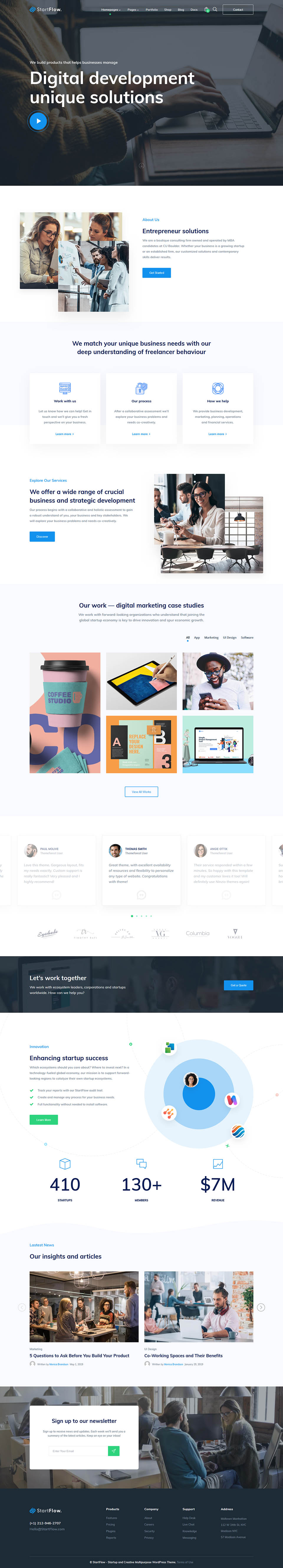 WordPress template ThemeForest Start Flow