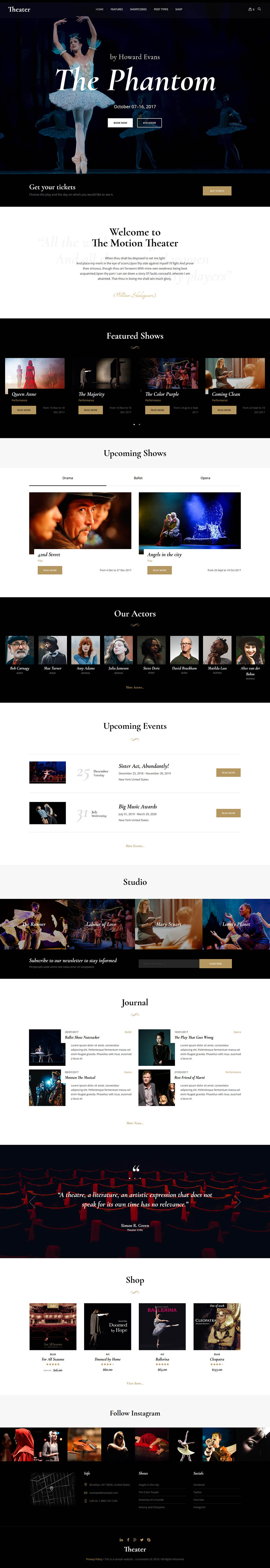 WordPress template ThemeForest Theater