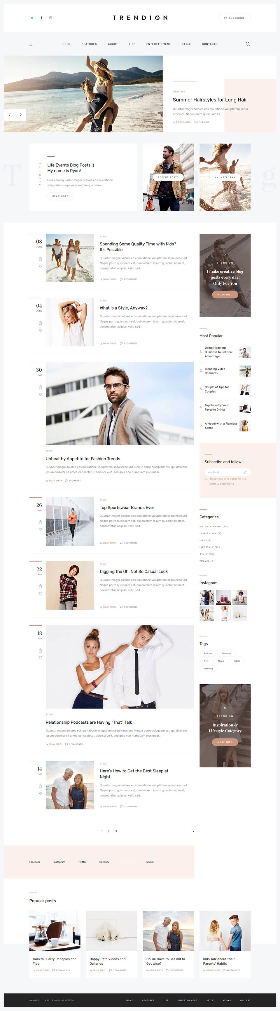 Template ThemeForest Trendion WordPress template ThemeForest Trendion